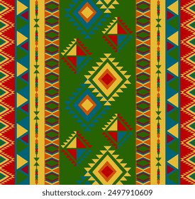 Native pattern American tribal indian ornament pattern geometric ethnic textile texture tribal aztec pattern navajo mexican fabric seamless Vector decoration fashion