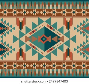 Native pattern american tribal indian ornament pattern geometric ethnic textile texture tribal aztec pattern navajo mexican fabric seamless Vector decoration fashion
