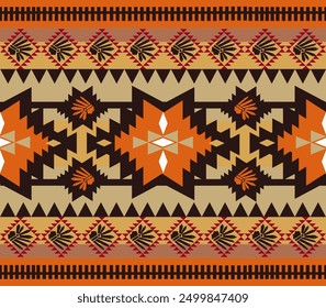 Native pattern american tribal indian ornament pattern geometric ethnic textile texture tribal aztec pattern navajo mexican fabric seamless Vector decoration fashion
