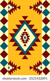 padrão nativo americano tribal indiano ornamento padrão geométrico étnico textura têxtil tribal azteca padrão navajo mexicano tecido sem costura vetor decoração moda