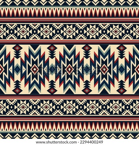 Native pattern american tribal indian ornament pattern geometric ethnic textile texture tribal aztec pattern navajo mexican fabric seamless Vector decoration fashion