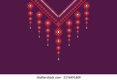 Native pattern design. This is a native pattern traditional geometric. Designed for the textile industry,collar border,collar, ethnic neckline,neckline embroidery,native pattern abstract and blouse.
