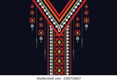 Native pattern design. This is a native pattern traditional geometric. Designed for the textile industry,collar border,collar, ethnic neckline,neckline embroidery,native pattern abstract and blouse.