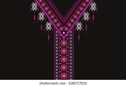 Native pattern design. This is a native pattern traditional geometric. Designed for the textile industry,collar border,collar, ethnic neckline,neckline embroidery,native pattern abstract and blouse.