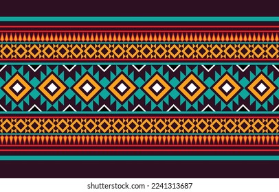 Diseño de patrones nativos. Este es un patrón nativo geométrico tradicional. Diseñado para la industria textil, fondo, alfombra, papel pintado, ropa, tela étnica y patrón abstracto nativo.