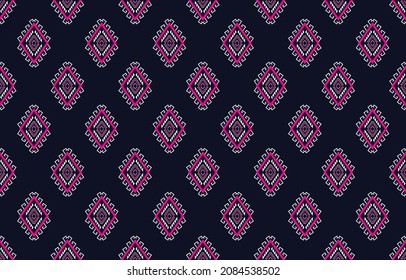 Patrón nativo de los tejidos tribales tradicionales Resumen del patrón geométrico étnico. Diseño para fondo o papel de pared, alfombra, batik, ropa, tela, ilustración vectorial de estilo bordado