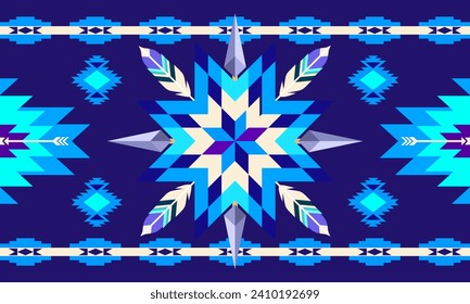 Native pattern tribal Indian American with stars