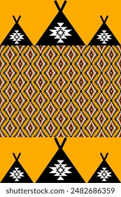 Patrón nativo americano tribal indio ornamento patrón geométrico étnico textil textura tribal azteca patrón navajo tela mexicana sin costuras decoración de Vector