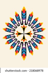 Native print on ecru color