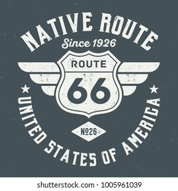 Native Route - Tee Design For Print