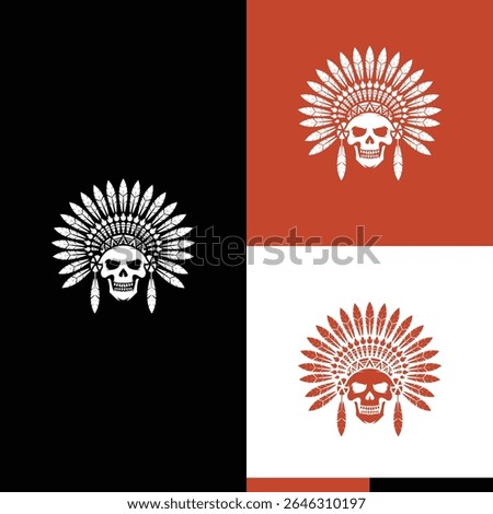 native skull apache design illustration
