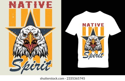 Native spirit American eagle t-shirt design.Colorful and fashionable t-shirt design for men and women.