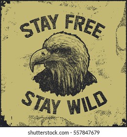 native spirit poster with eagle vector illustration