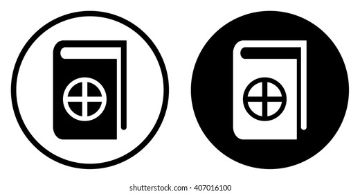Native Spirituality Book Icon in circle . Vector illustration
