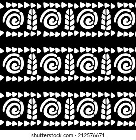Native style.background of roll and leaves .