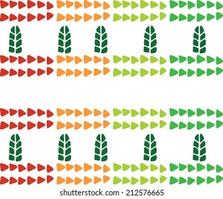 Native style.colorful background of leaves.