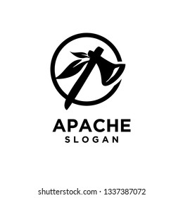 native tomahawk logo icon designs vector illustration template