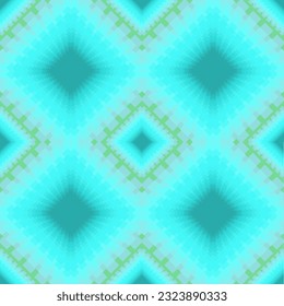 Native traditional geometric seamless pattern, Light blue and green pastel background. Design for fabric, clothing, texture, textile, element, wallpaper, illustrations, background, fashion, sarong