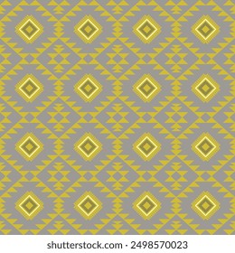 Native and tribal fabric patterns that have been adapted for use in fashion. Appropriate clothing and home decoration, Silver and gold tones