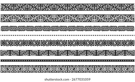 Native Tribal Pattern Vector Aztec, Inca, Navajo, African Ethnic Border Design