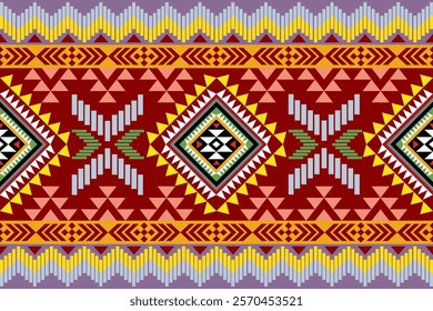 Native tribal vector seamless pattern. Navajo American ornament. Ethnic South Western decor style. Boho geometric ornament. Vector seamless pattern. Mexican blanket, rug. Woven carpet illustration