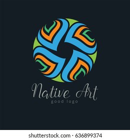 Native Tribe Art Circle Icon Logo Design 