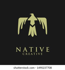 native tunderbird indian logo icon designs vector illustration template