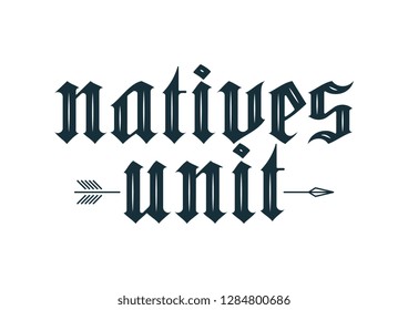 Natives unit vector graphic design is about native americans and their fight through history
