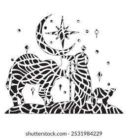 Nativity Animal Mandala,Animal Silhouette T shirt