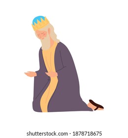 natividad de caspar wise king praying icon diseño sobre fondo blanco vector ilustración