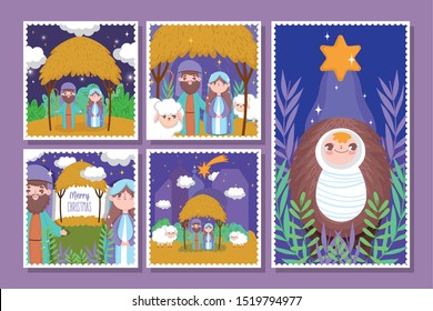 nativity happy merry christmas cards