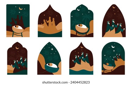 Nativity of Jesus Epiphany Day: Vector Illustration Template Design for Poster, Banner, Greeting