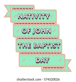 Nativity of John Baptist day emblem isolated vector illustration on white background. 24 june christianity holiday event label, greeting card decoration graphic element