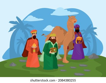 nativity manger poster with wise king