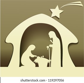 Nativity Scene Stock Vector (Royalty Free) 119297056