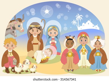 Nativity Scene with Children