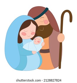 Nativity scene Christmas season Virgin Mary Joseph Baby Jesus Vector