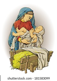 nativity scene color