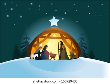 Nativity scene with Holy Family