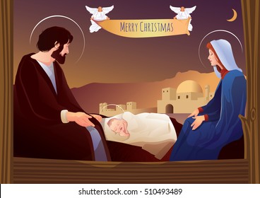 Nativity scene with Holy Family