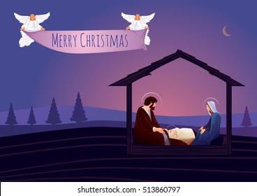 Nativity scene with Holy Family 