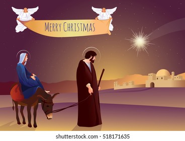 Nativity scene with Holy Family 