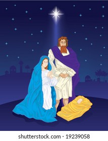 Nativity scene - Holy family and christmas