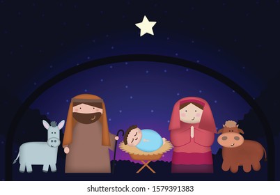 Nativity scene Jesus in Bethlehem 
