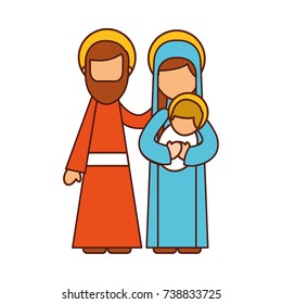 nativity scene of joseph and mary holding baby jesus