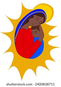  Nativity scene of Our Lord Jesus Christ vector flat illustration Virgin Mary 