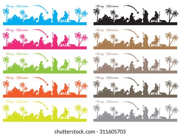 Nativity Stylized Stripes of Various Colors
