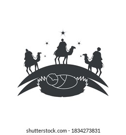 Nativity Three Wise Men On Camels Stock Vector (Royalty Free ...