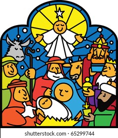 nativity window vector