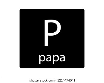 NATO Army Phonetic Alphabet Letter Papa